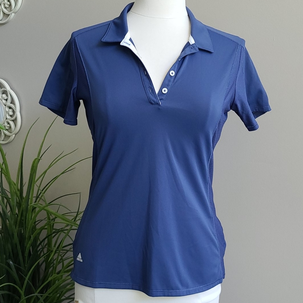 Adidas- Golf Shirt - Blue Small